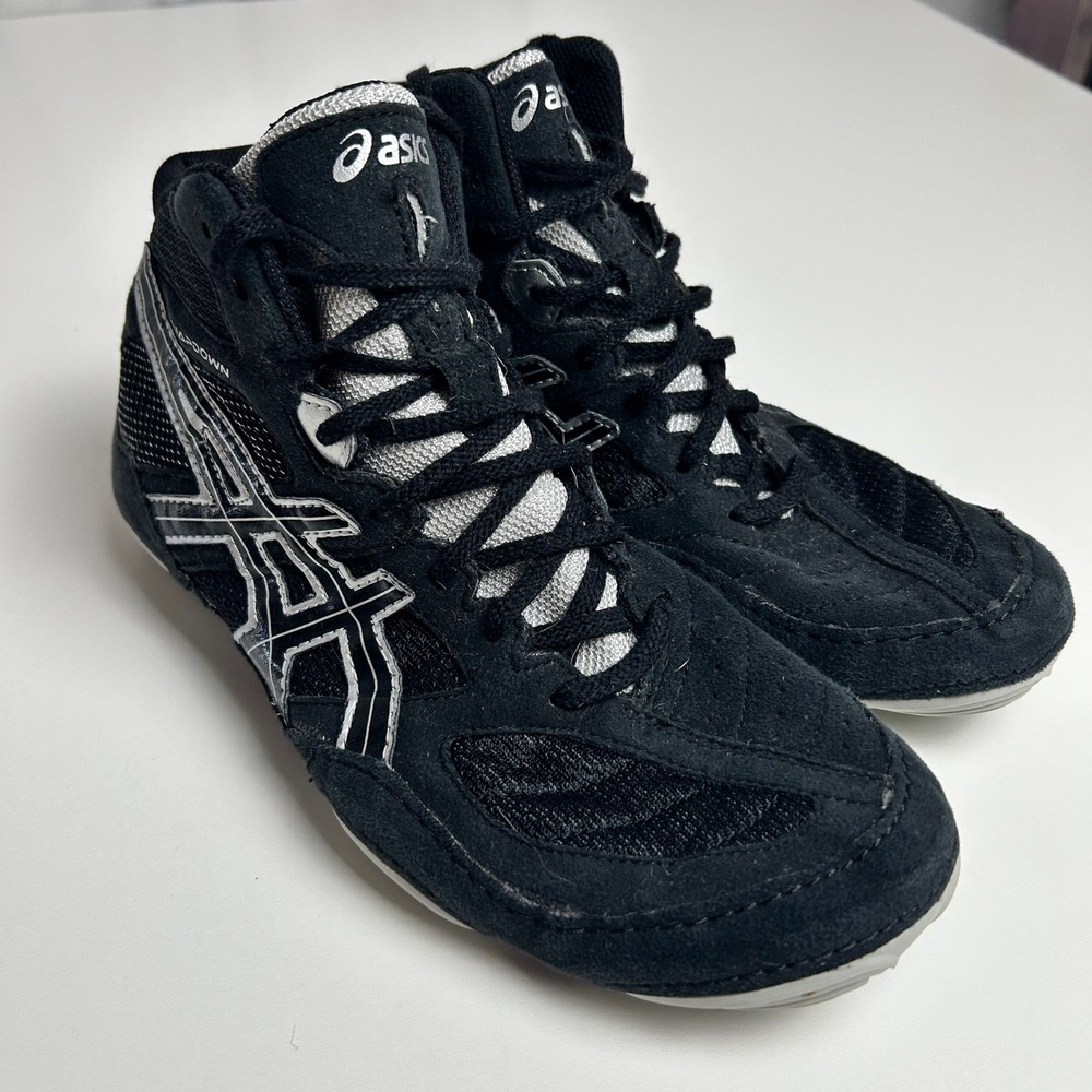 Asics Snapdown Wrestling Shoes Black Silver J502Y Mens Size 9